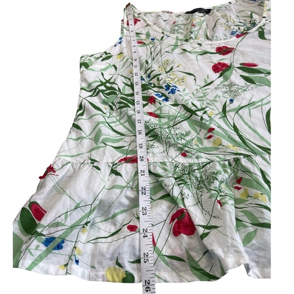 DOROTHY PERKINS FLORAL PEPLUM TANK COTTAGECORE BOTANICAL GARDEN PARTY - SIZE 18 - Picture 9 of 14